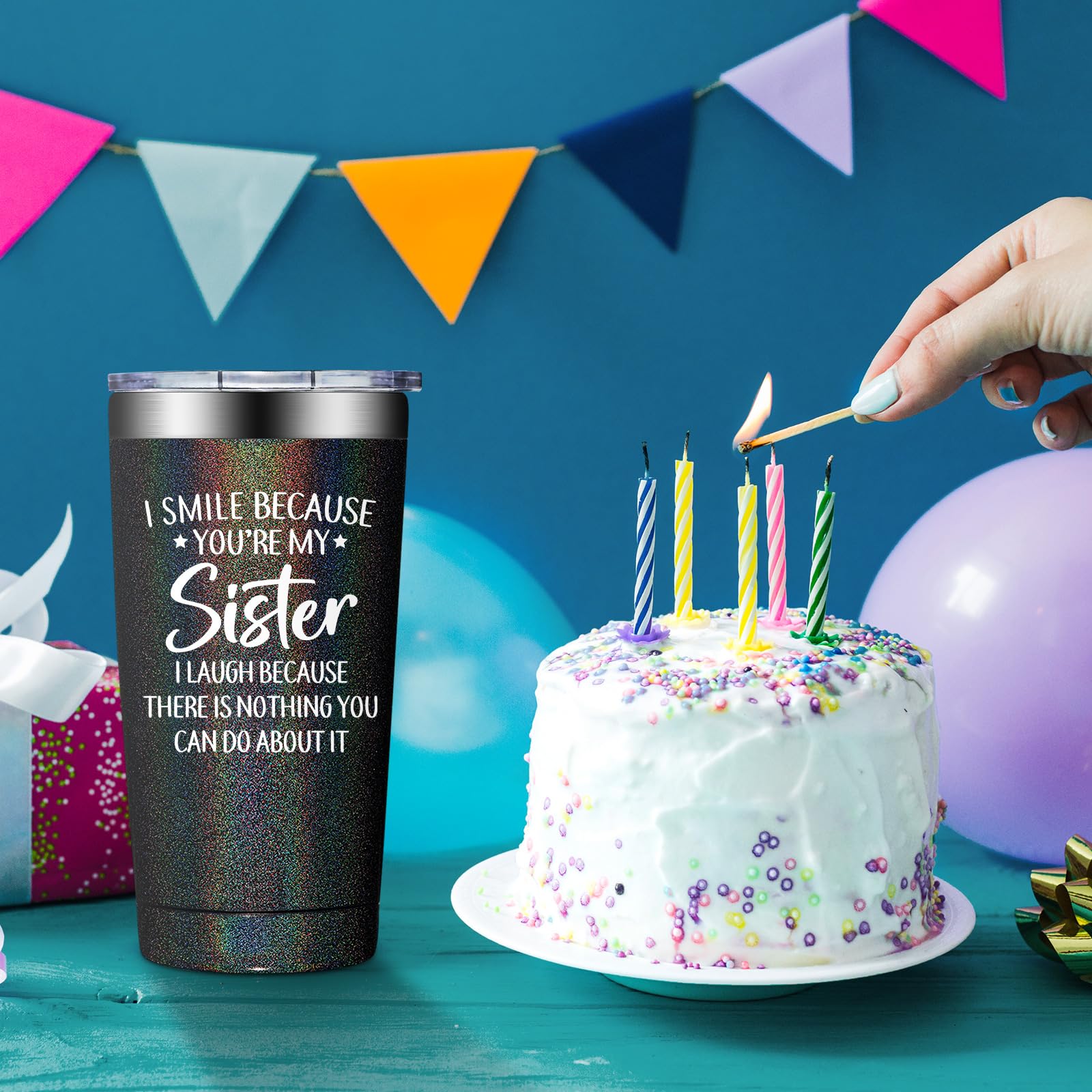 Grifarny sliding lid helps prevent spills when on the go.