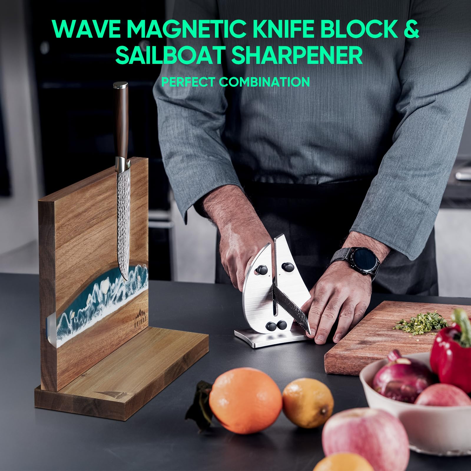Grihot VN3 tungsten carbide arms provide precise angle control during sharpening.