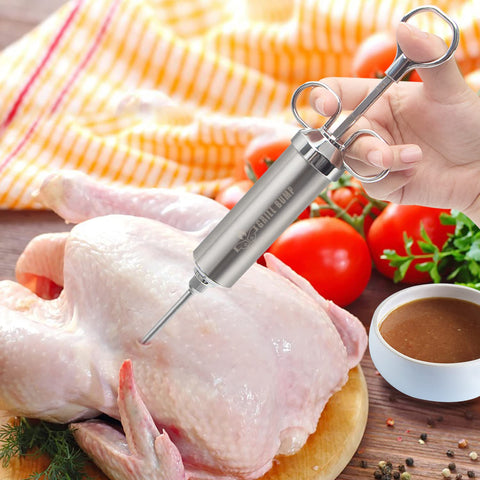 GRILL BUMP anti-clog needle design supports reliable marinade application.