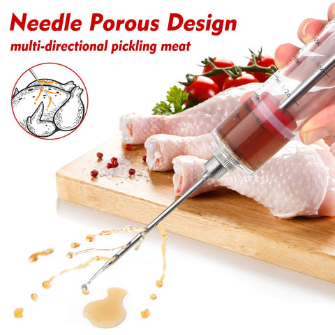 GRILL BUMP injector with 3 needles delivers even flavor distribution