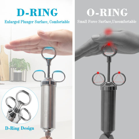 GRILL BUMP stainless steel injector offers durable, food-safe use.