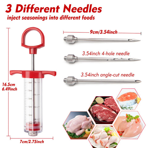 GRILL BUMP turkey-ready injector setup for smoked turkey and roasts