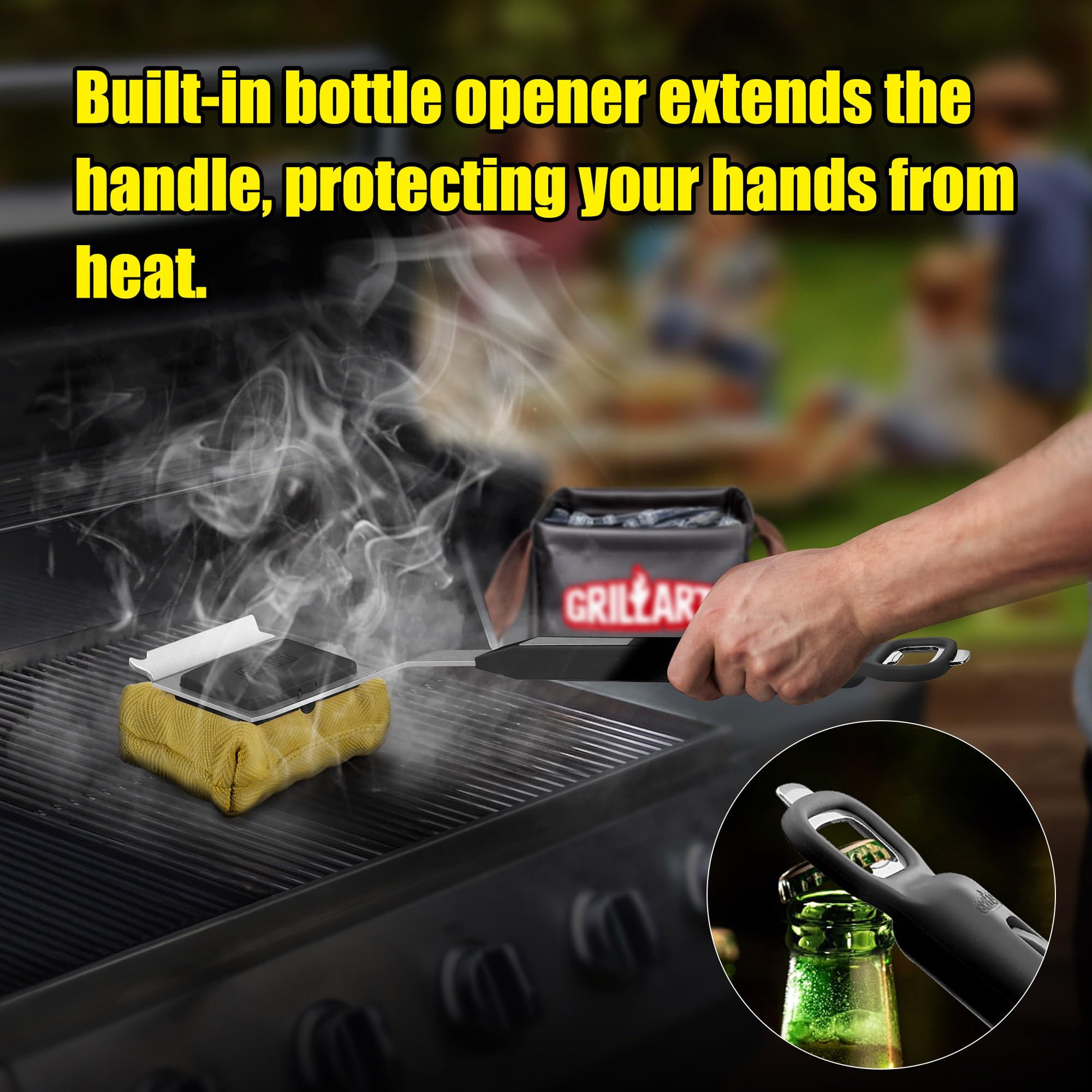 GRILLART easy installation with a click keeps it firmly attached.