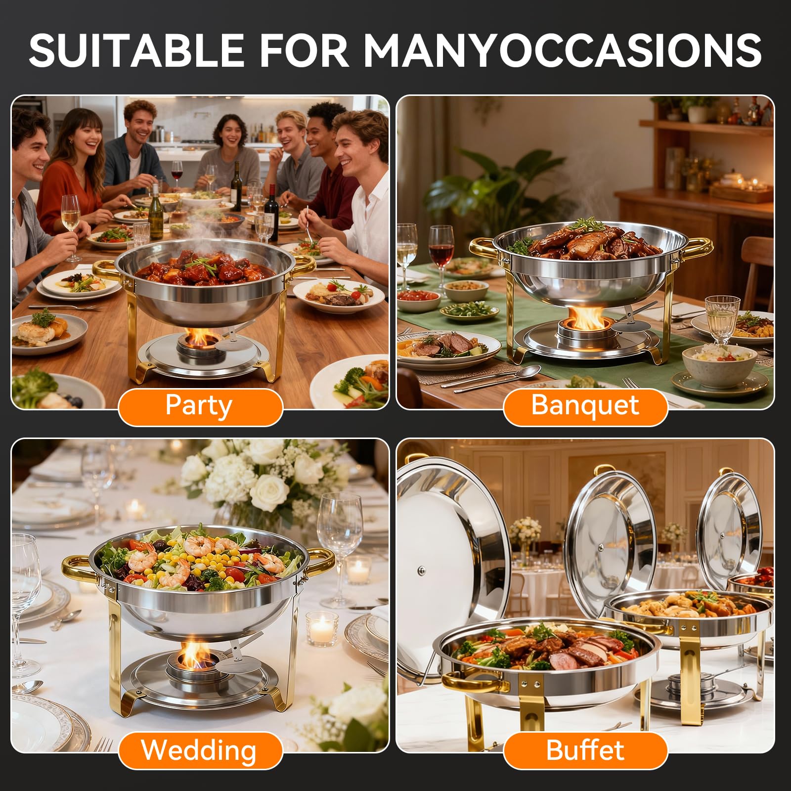Grillaxy food tray helps organize dishes for easy serving.