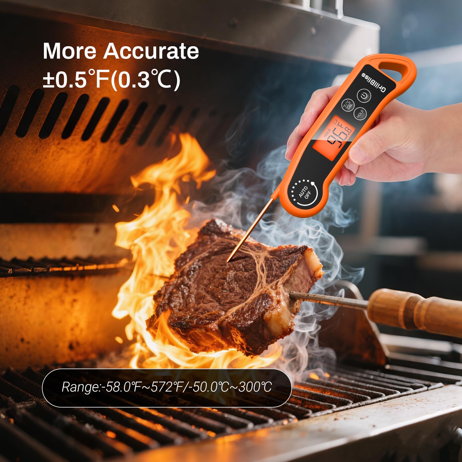 GrillBliss IP65 waterproof design withstands splashes and grease.