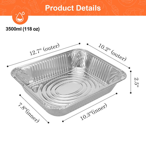 GrillChef half-size deep pan 12x10 enables big batches with sturdy construction