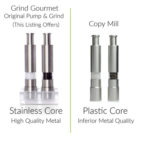 Grind Gourmet refillable-design emphasizes easy refills for long-lasting performance.