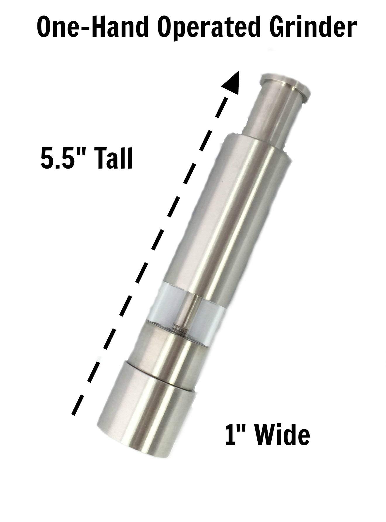 Grind Gourmet stand-included keeps grinders stable and prevents countertop spills.