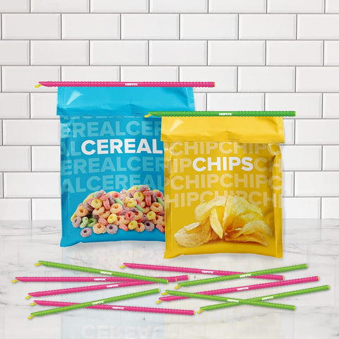 GripStic 12pc Xlarge set seals family-sized bags efficiently.