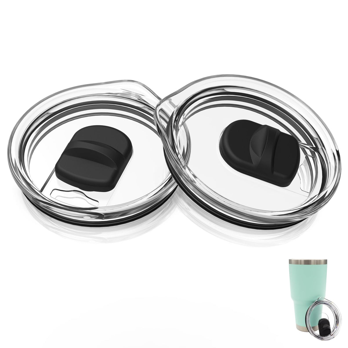 GrliTra 30oz tumbler magnetic-slider lid, closed view, secure spill protection on the go.