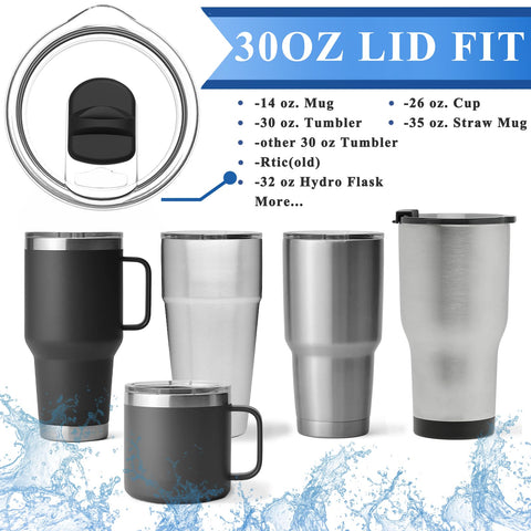 GrliTra 30oz tumbler lid, open view, easy sipping and straw compatibility.