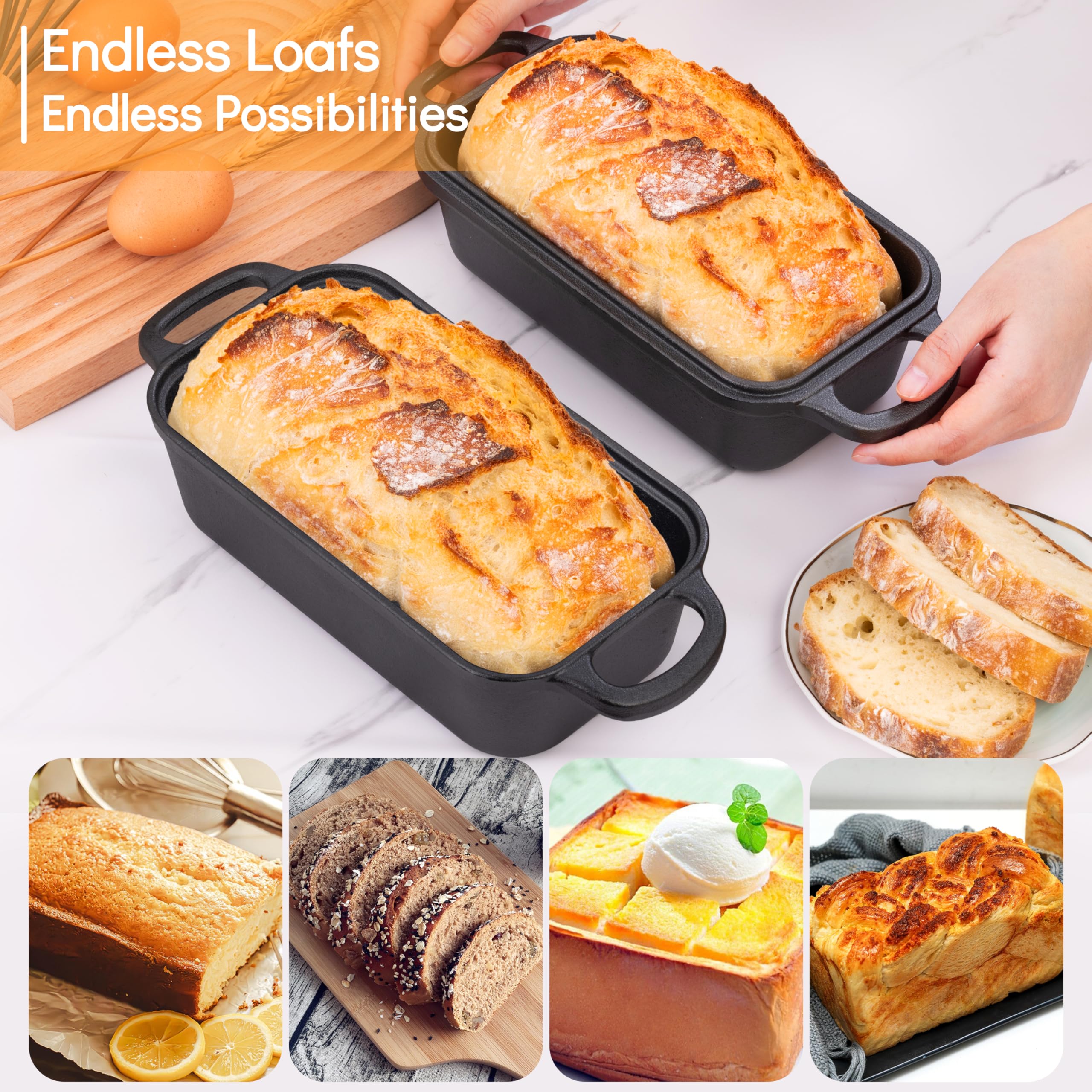 GRMImosa pre-seasoned cast iron pan, develops a natural non-stick surface over time.