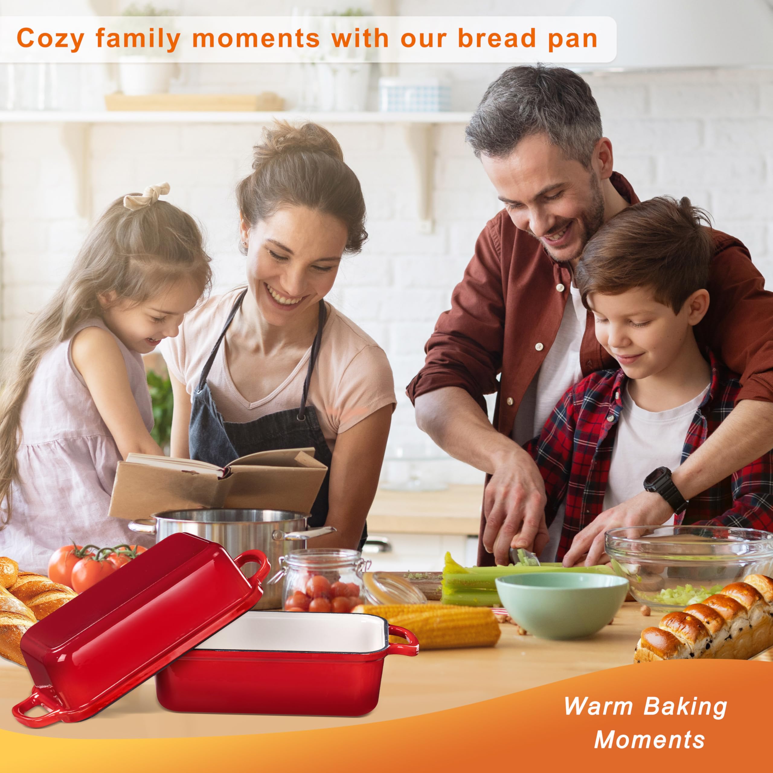 GRMlmosa 9x5-inch loaf pan in cast iron supports standard loaves and even browning.