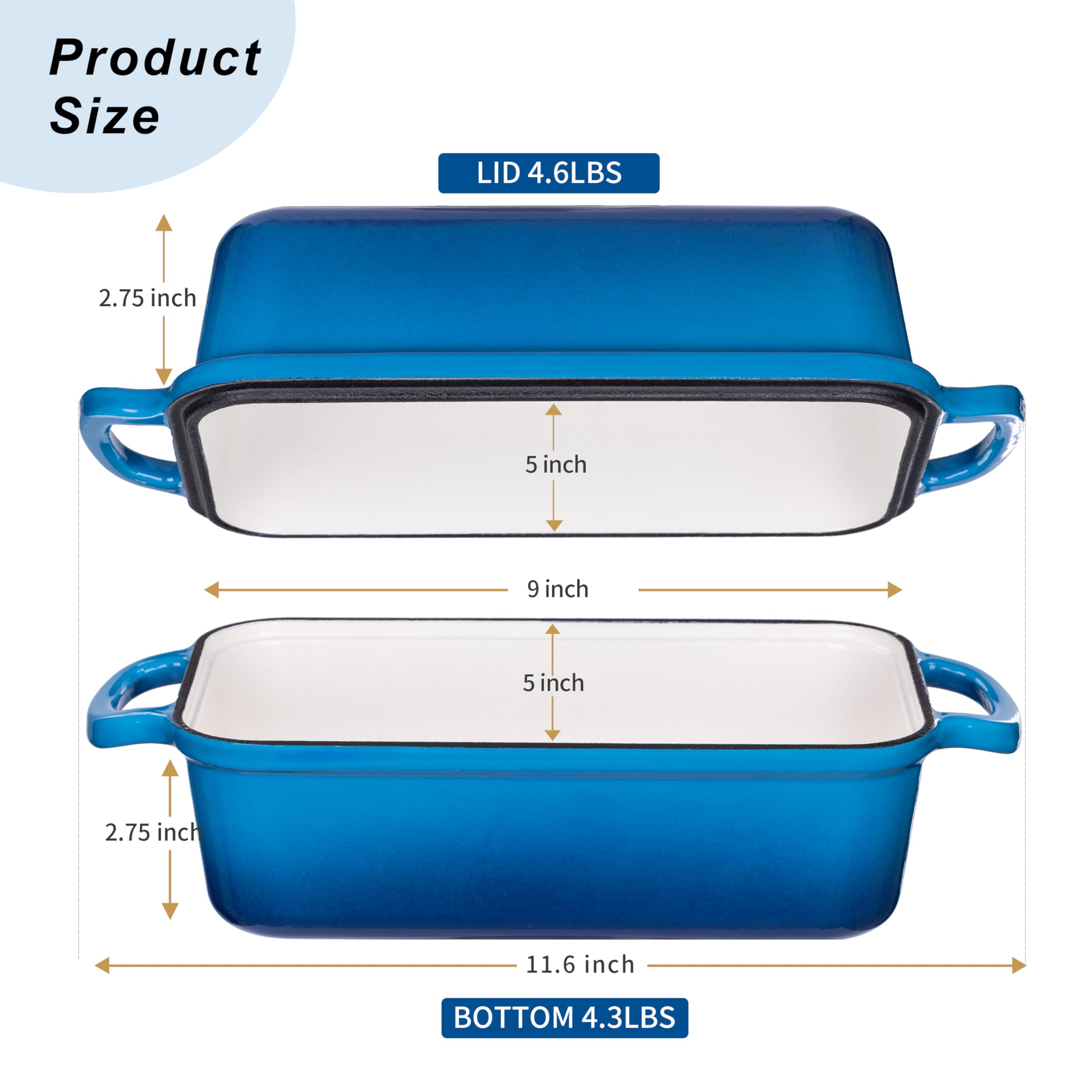 GRMlmosa loaf pan 9x5 inch size fits standard baking needs for breads.