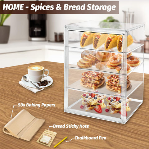 Grnheat removable shelves allow customizable bread and pastry layouts.
