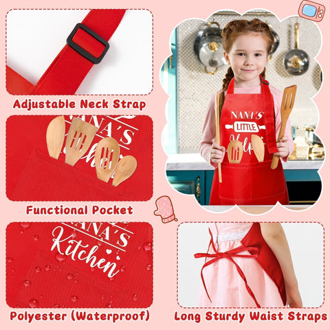 GROBRO7 child-size apron 20.5x17.7 inches, easy to wear for painting and baking.