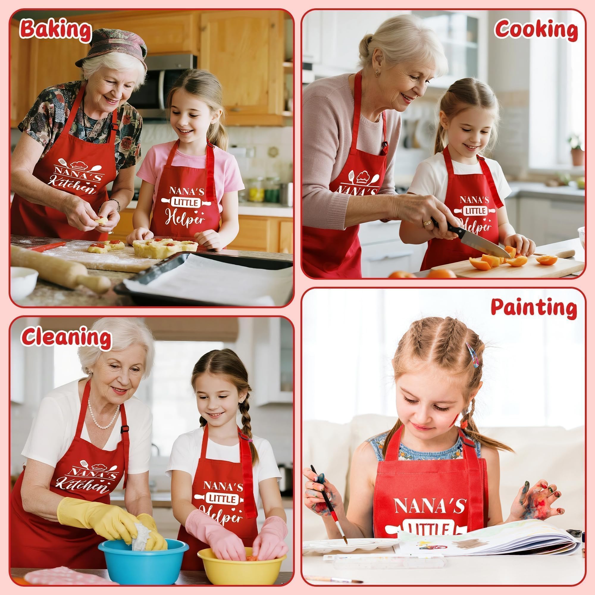 GROBRO7 front pockets for tools and brushes during cooking and crafting.
