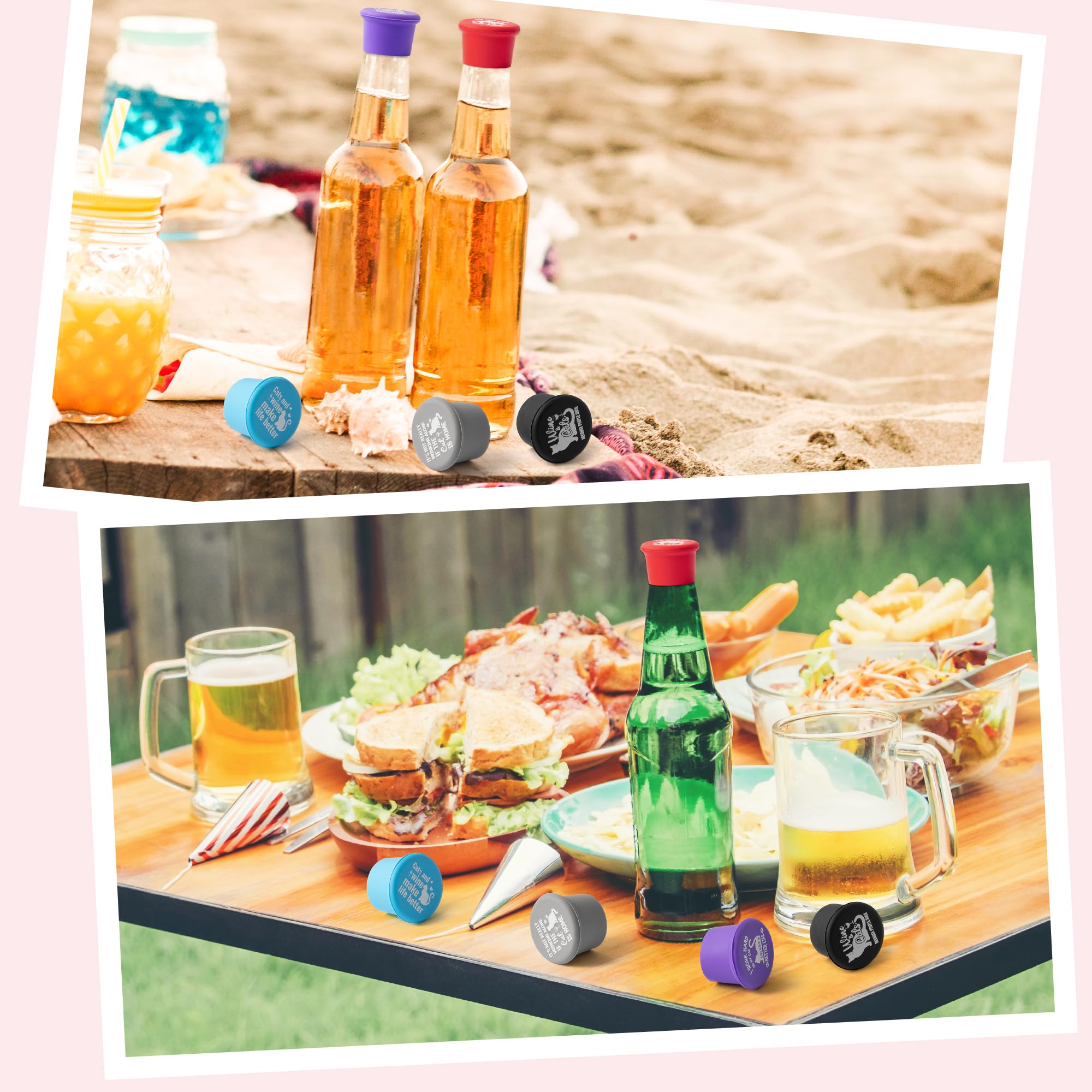 Leak-proof silicone corks fit most bottles