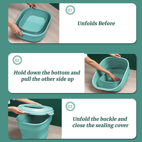 Gropecan rolling container with airtight locking lid for easy pantry movement.