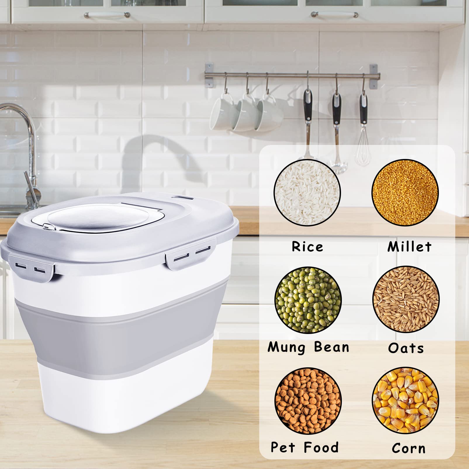 Gropecan measuring cup included for precise portioning and quick refills.