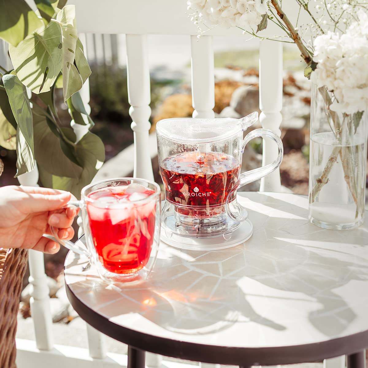 GROSCHE Aberdeen teapot clear BPA-free body showing durability