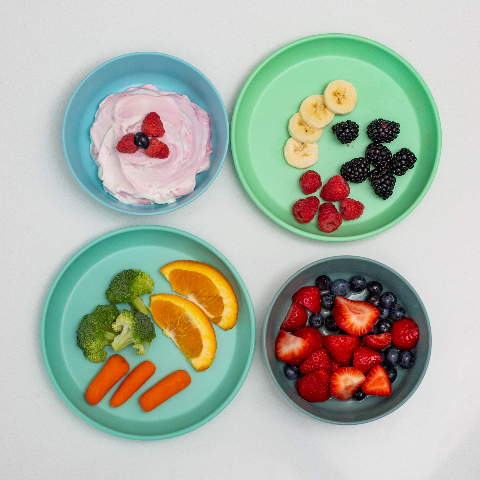Grow Forward bamboo kids bowls with high lip for stable scooping