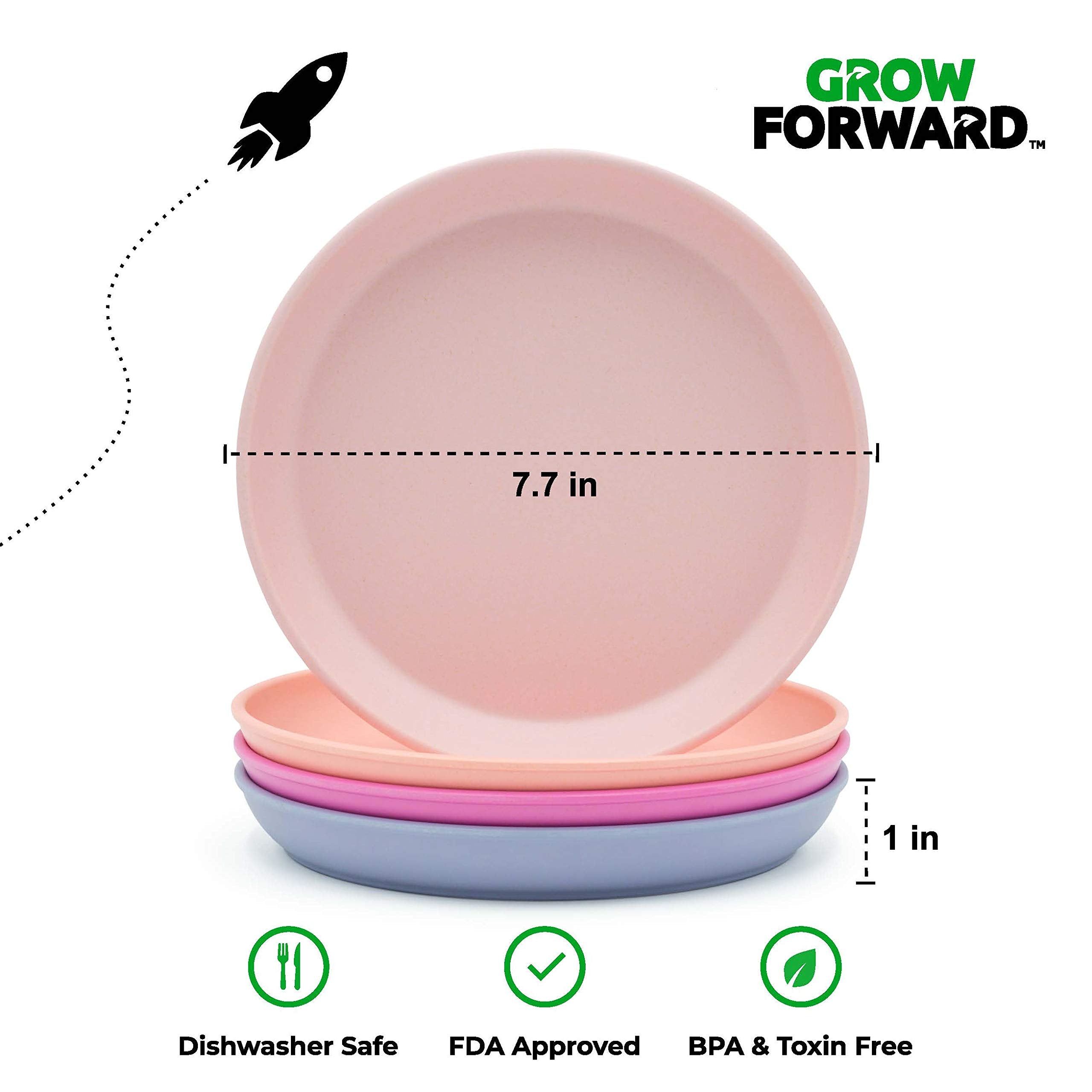 Grow Forward bamboo plates scratch-proof finish stays looking fresh after daily use