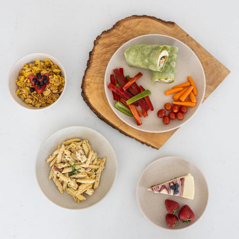 Grow Forward dinnerware set for 4 stylish wheat straw dinnerware for patio or RV use