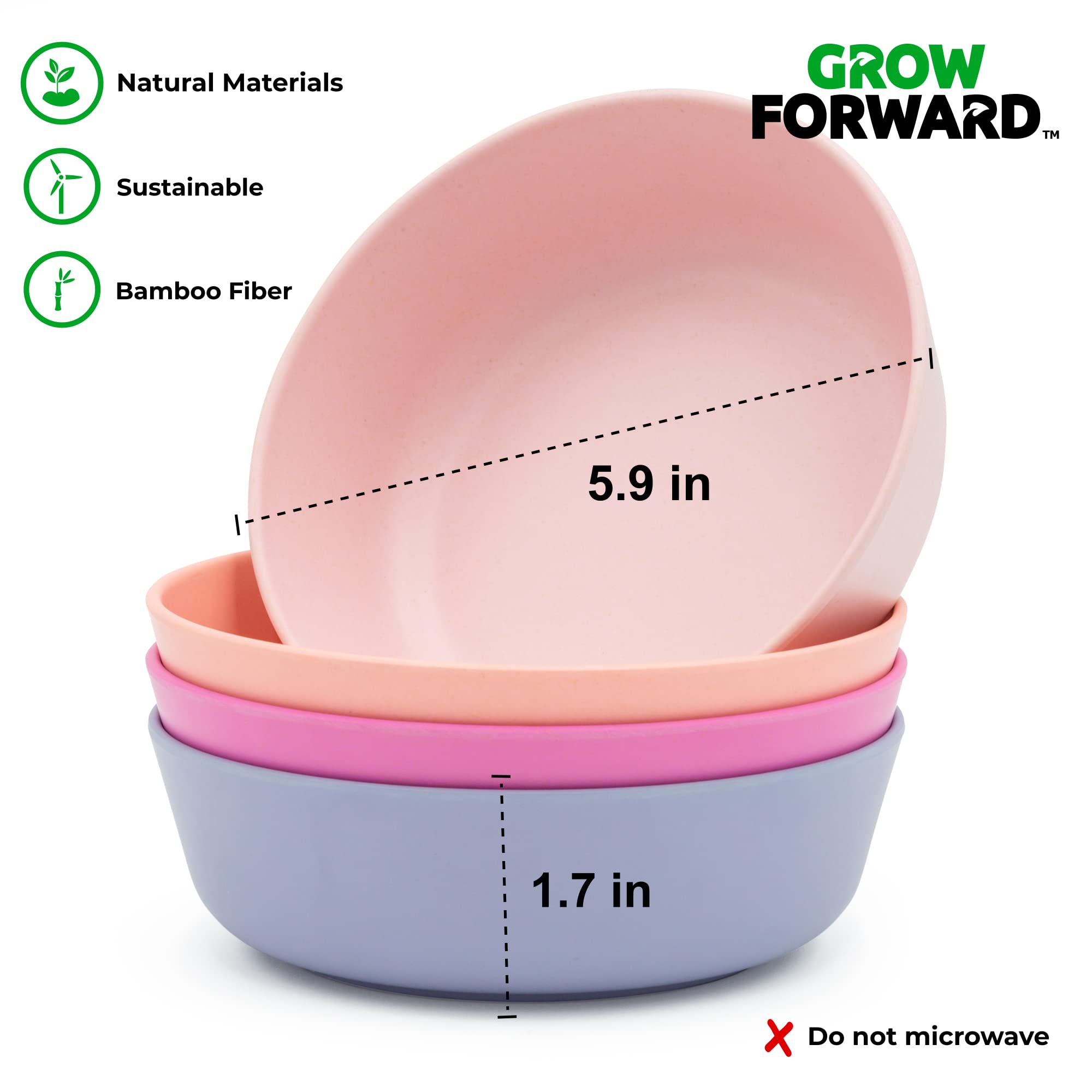 Grow Forward eco-friendly bamboo dinnerware for kids sustainably harvested and planet-friendly