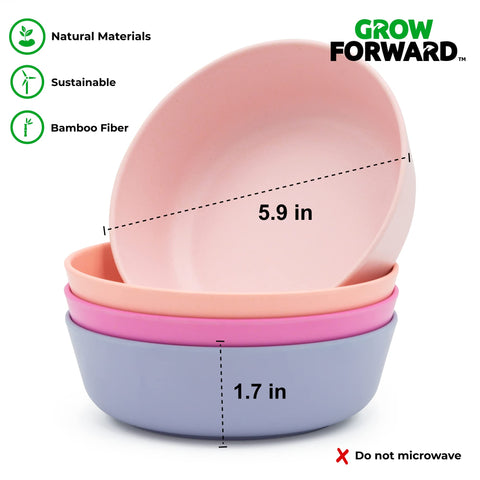 Grow Forward eco-friendly bamboo dinnerware for kids sustainably harvested and planet-friendly