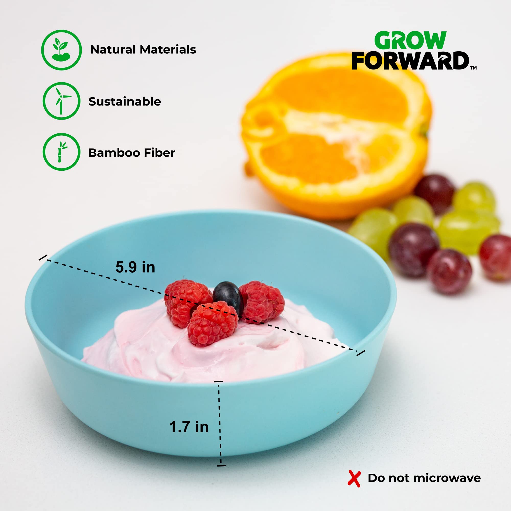 Eco-friendly bamboo dinnerware from Grow Forward highlighting sustainable sourcing