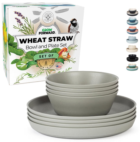 Grow Forward Feather plates 4-pack, drop-proof for outdoor dining.