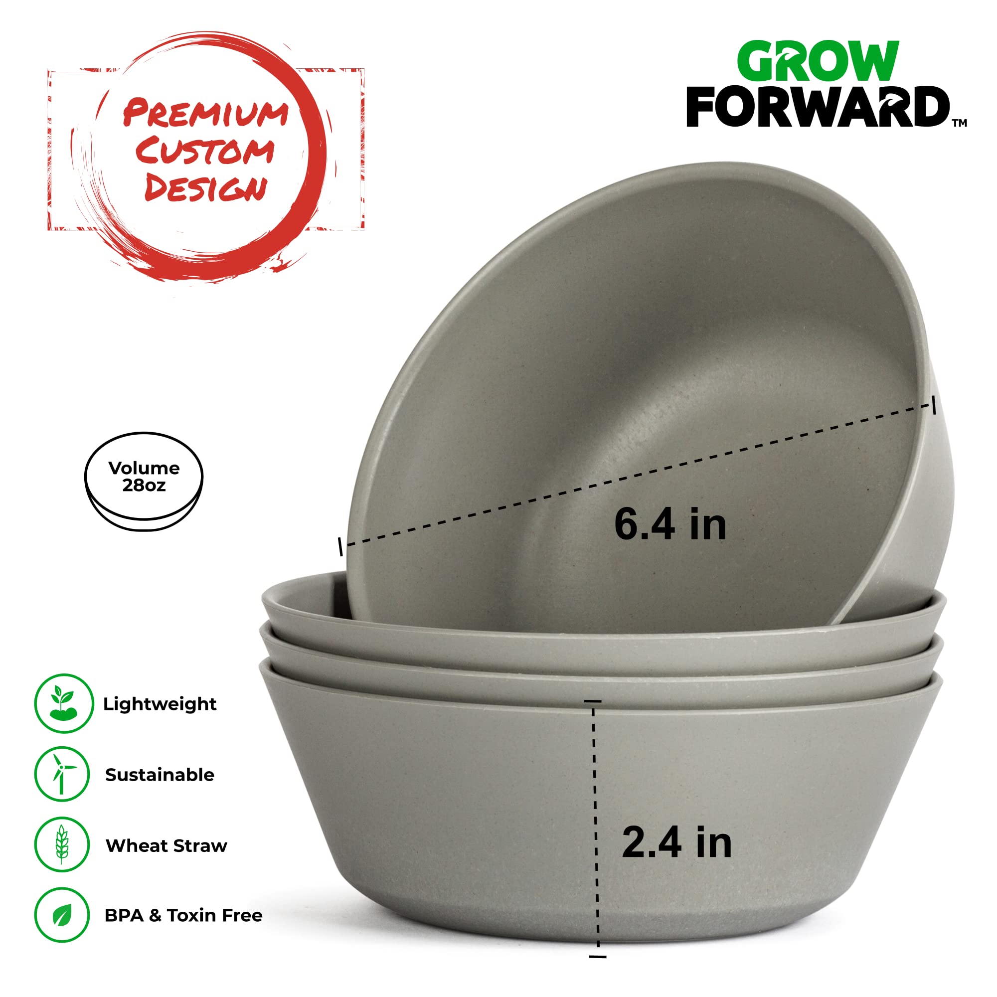 Grow Forward Feather dinnerware in an RV kitchen, space-saving design.