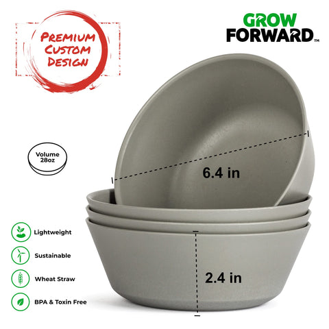 Grow Forward Feather dinnerware in an RV kitchen, space-saving design.