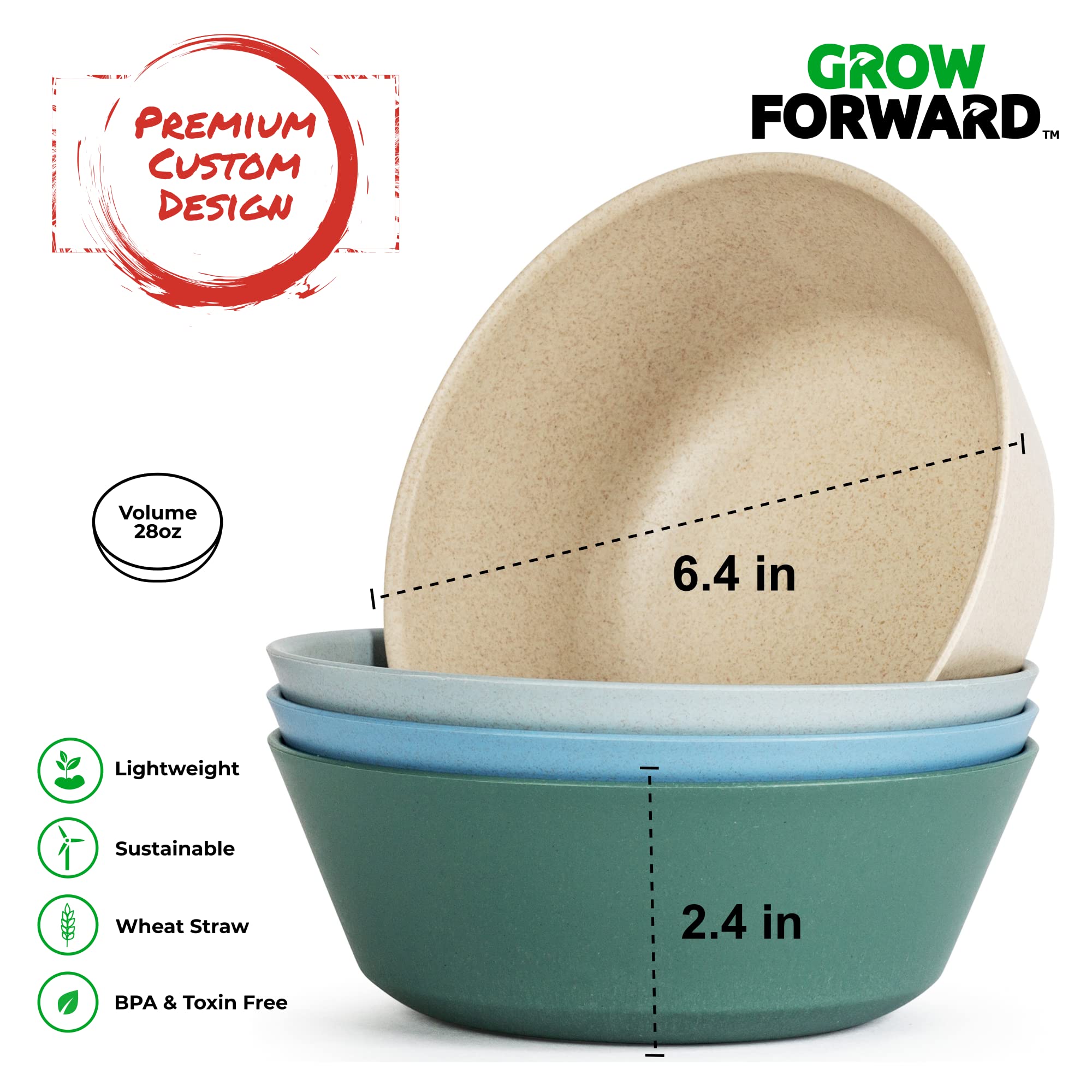 Grow Forward Oasis bowls in color tones brighten family meals.