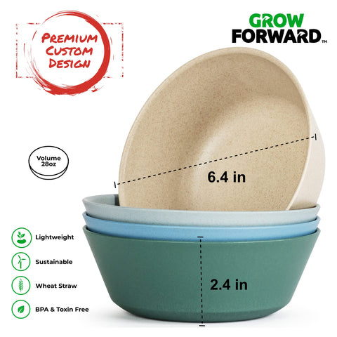 Grow Forward Oasis bowls in color tones brighten family meals.