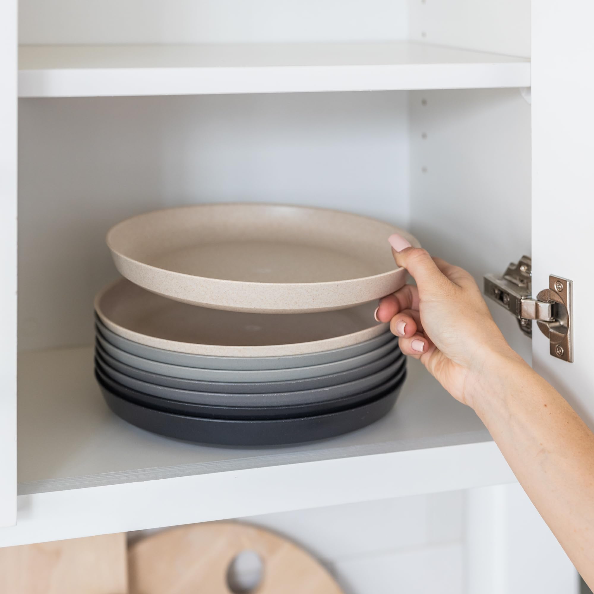 Grow Forward Moonlight color plates enhance table settings and gatherings.