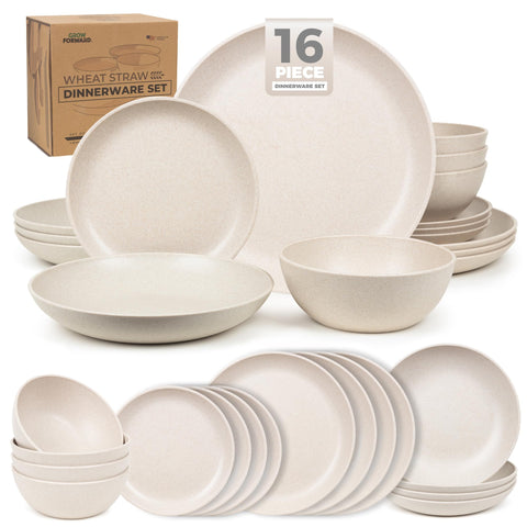 Grow Forward plate 10.5 inch with unbreakable wheat straw design for everyday meals