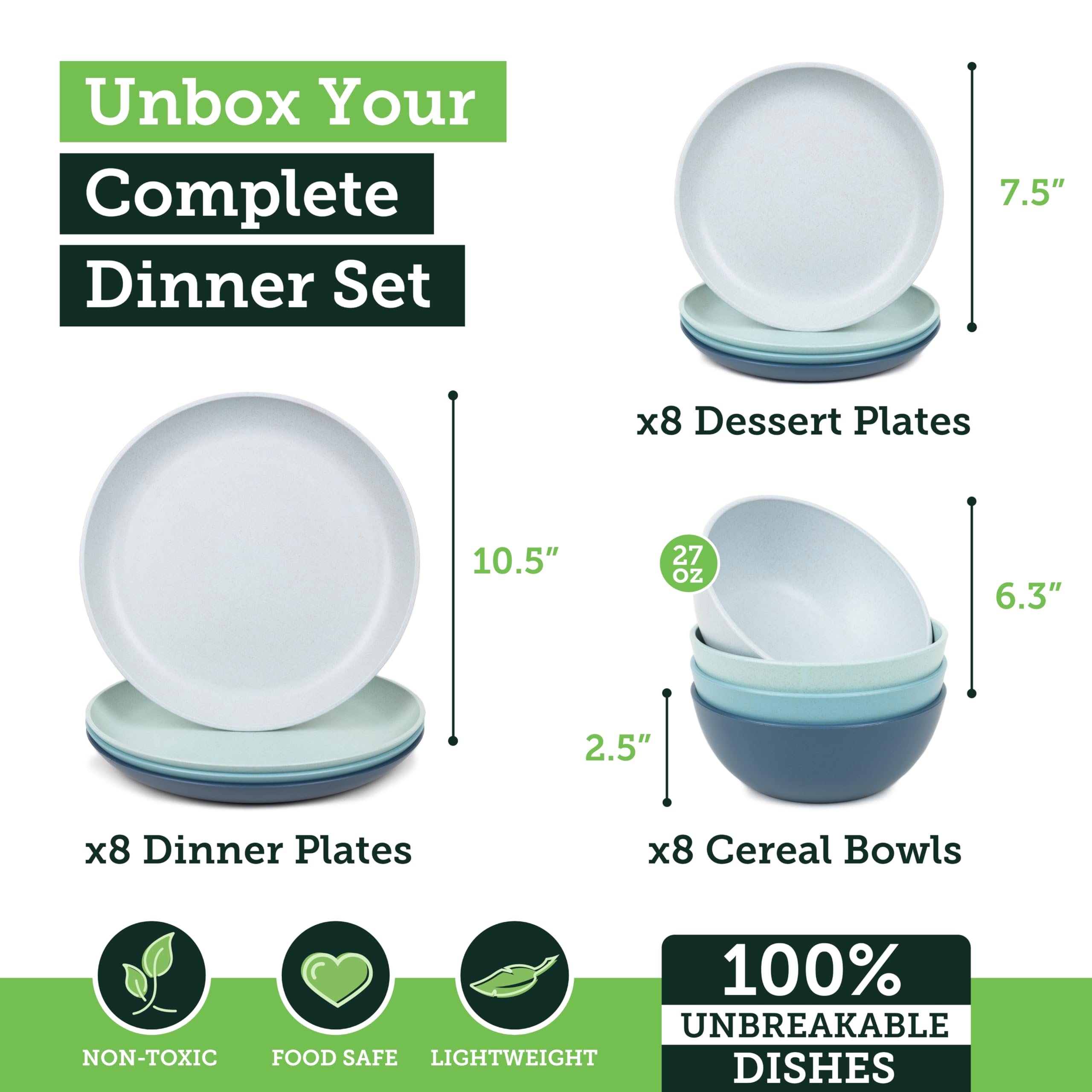 Grow Forward Seascape 27 oz cereal bowl, lightweight and durable for everyday use.
