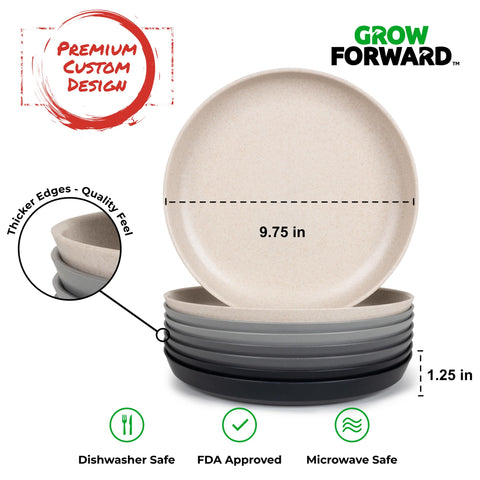 Grow Forward lightweight plates ideal for camping and RV dining.