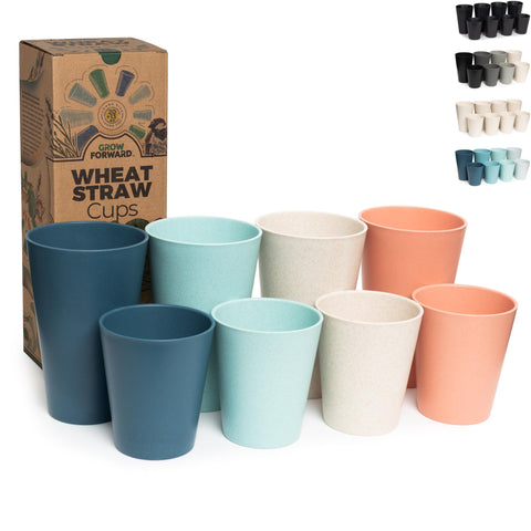Grow Forward 13oz wheat straw cup in tropical color for everyday hydration benefits