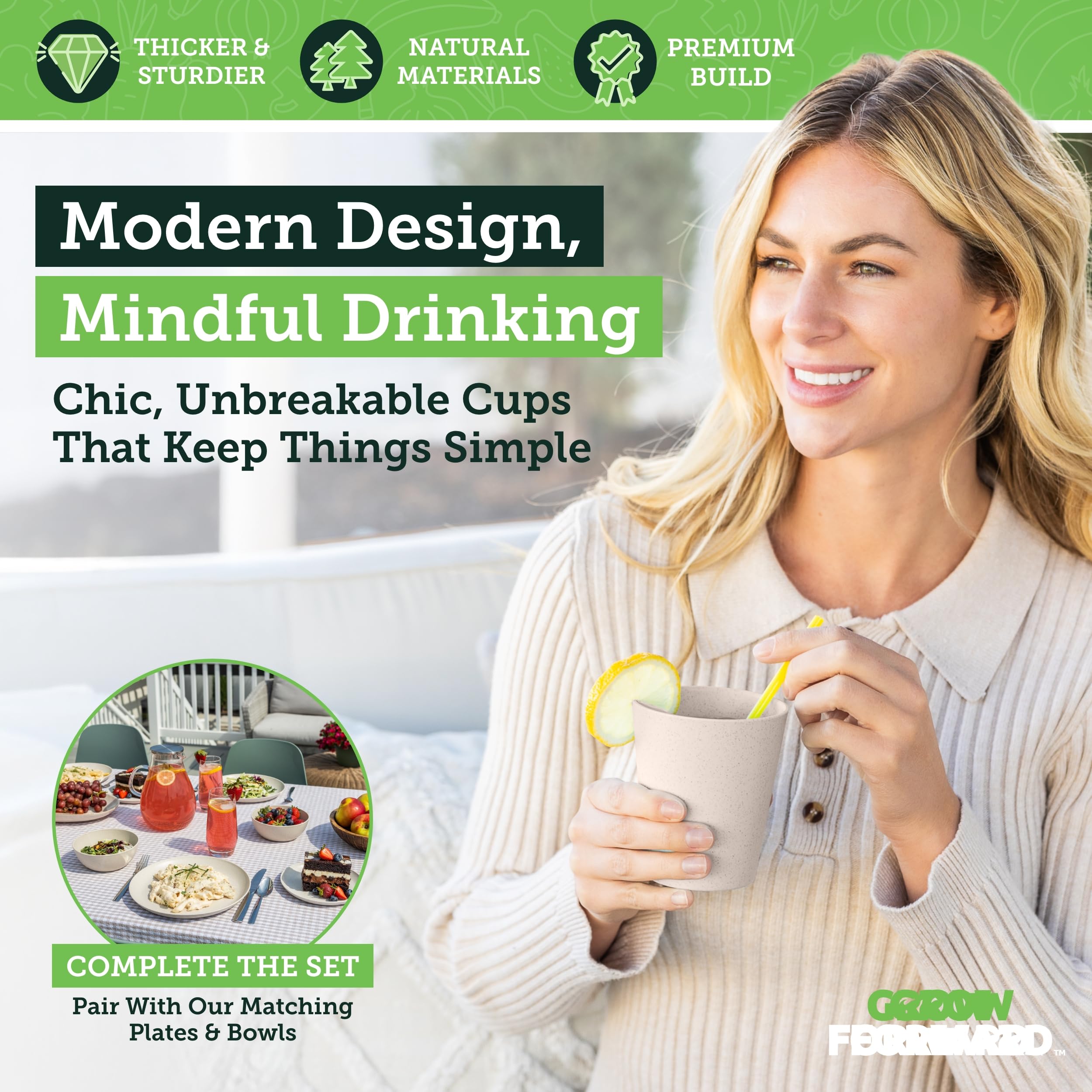 Grow Forward microwave-safe cup, heat drinks safely.