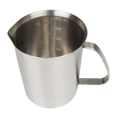 GRSPEHS milk frothing pitcher with sturdy handle for smooth, controlled pouring.