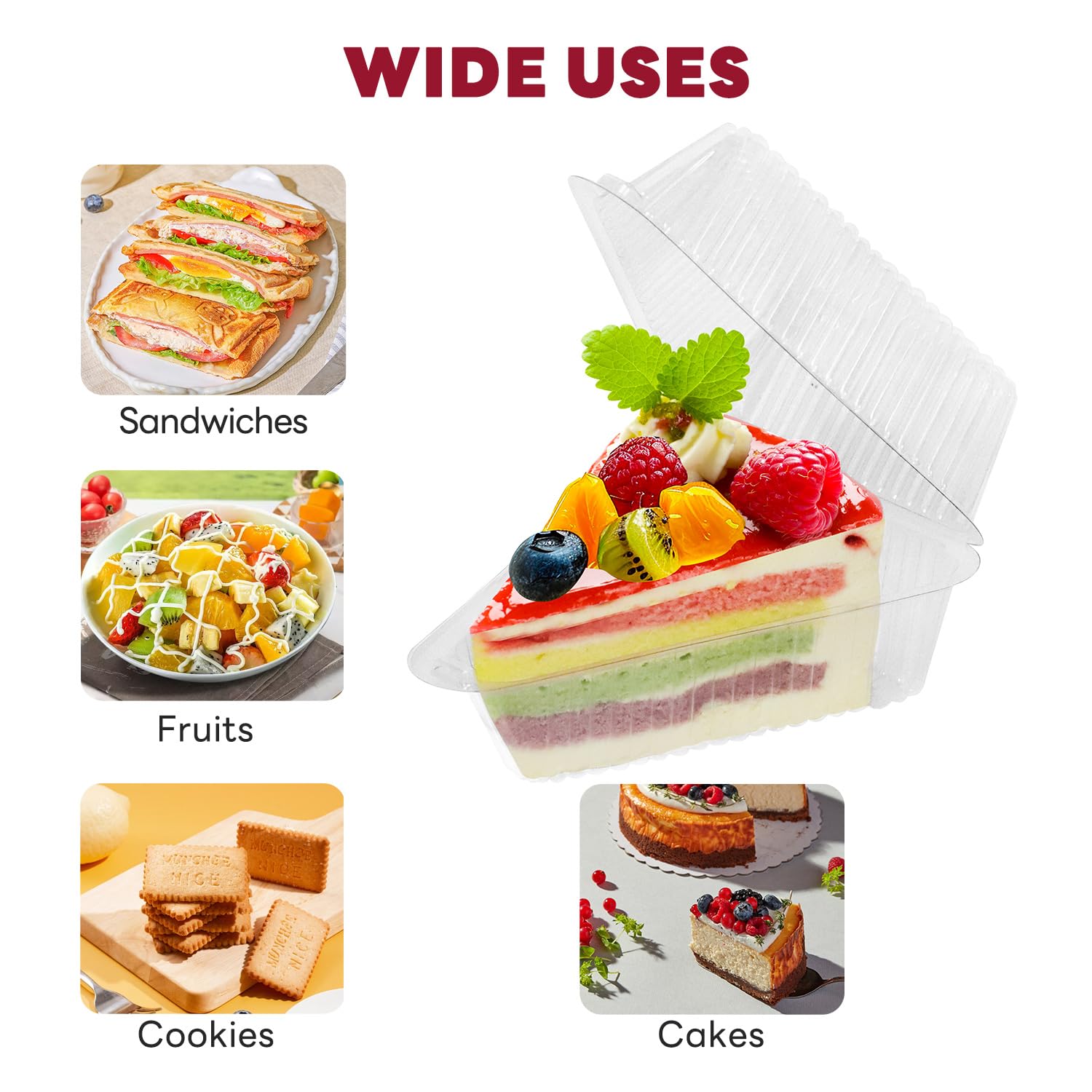 GRWJHUM cafe packaging for desserts keeps slices intact during delivery