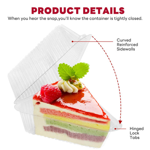 GRWJHUM leak-proof cake slice container flip-top lid protects frosting