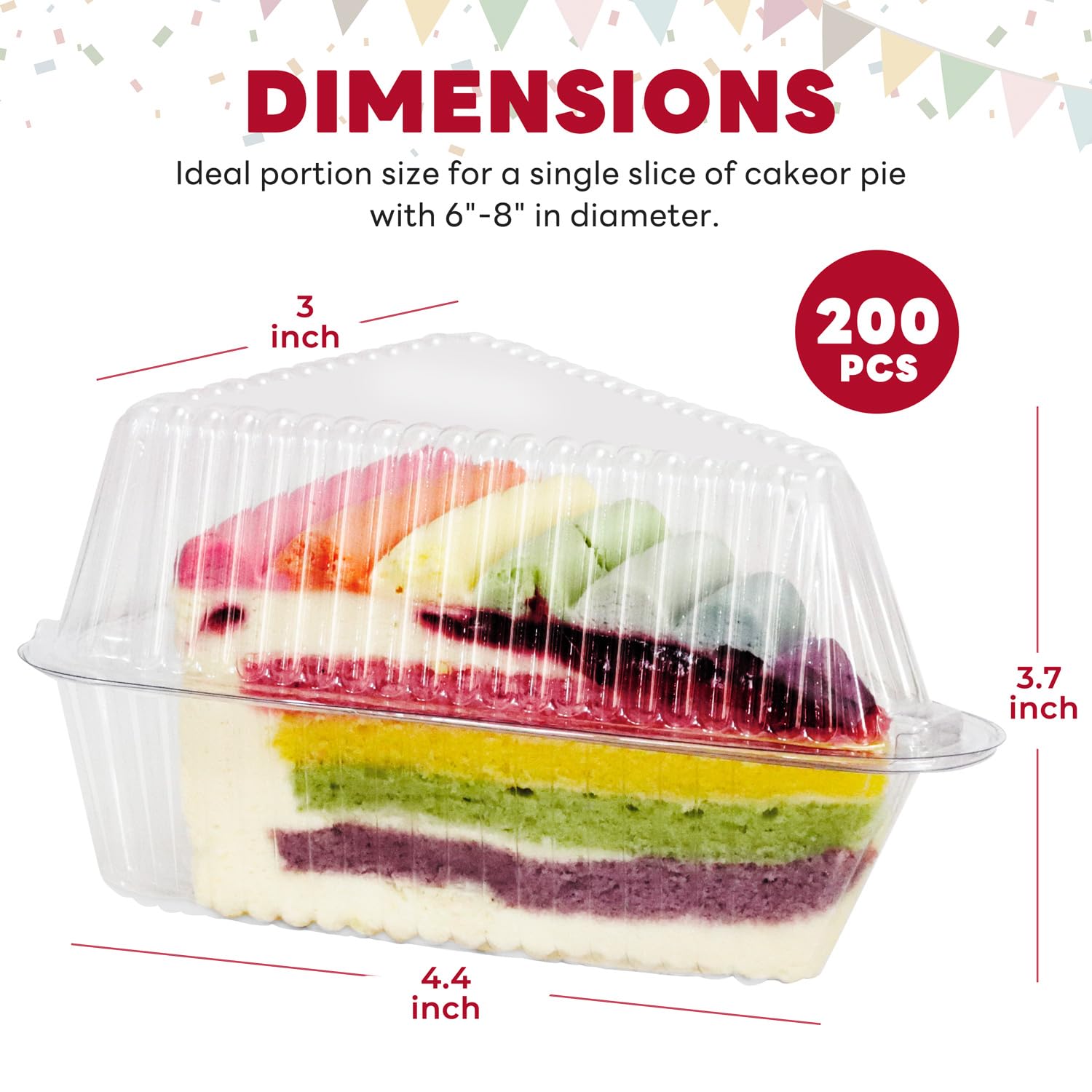 GRWJHUM pie slice boxes with transparent lids for display