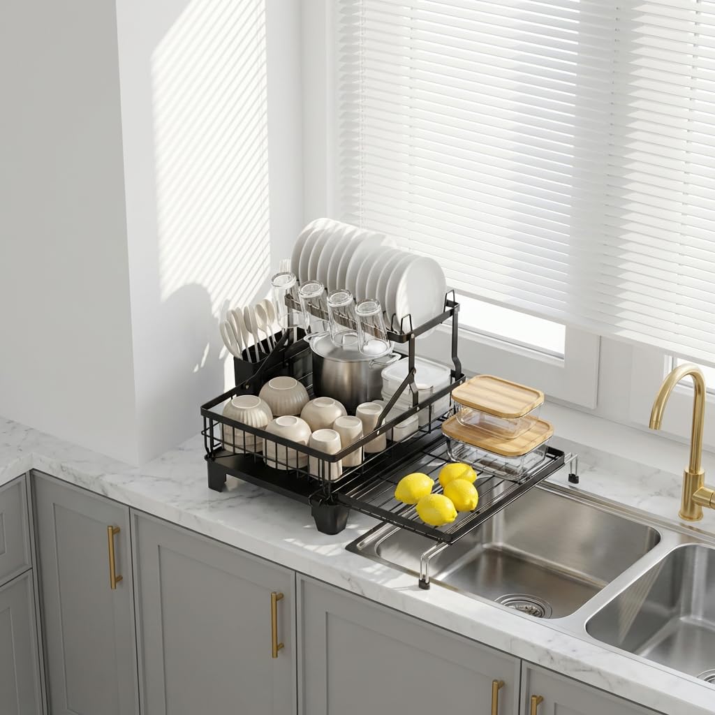GSlife 360 degree drain spout directs water into the sink
