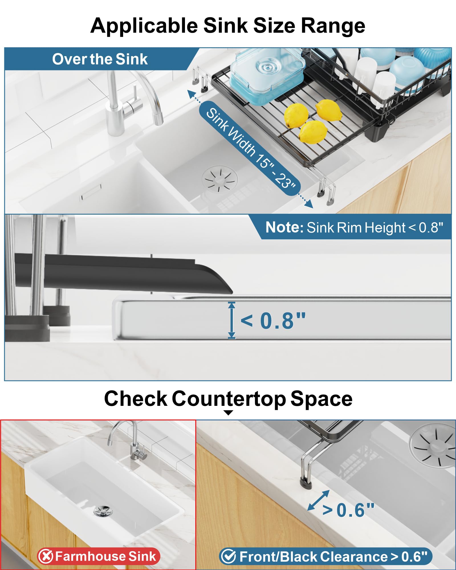 GSlife adjustable feet extend to fit various sink widths
