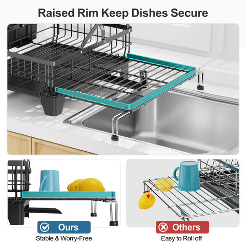 GSlife extendable over-sink rack lengthens drying area when needed