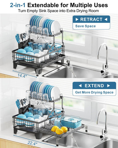 GSlife rust-proof black steel rack with tool-free assembly